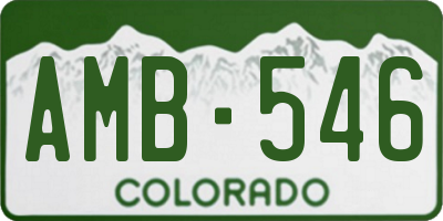 CO license plate AMB546