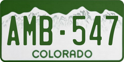 CO license plate AMB547