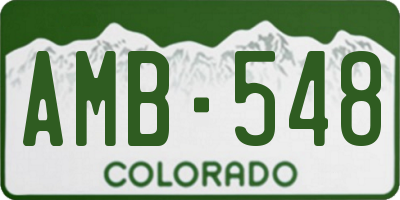 CO license plate AMB548