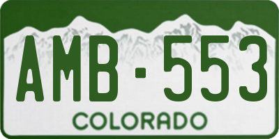 CO license plate AMB553