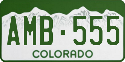 CO license plate AMB555