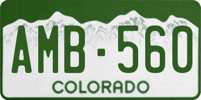 CO license plate AMB560