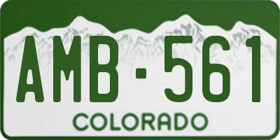 CO license plate AMB561