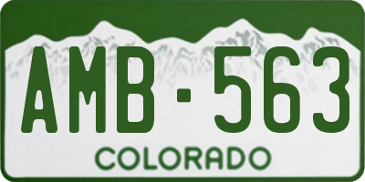 CO license plate AMB563