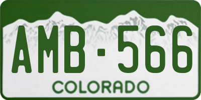 CO license plate AMB566