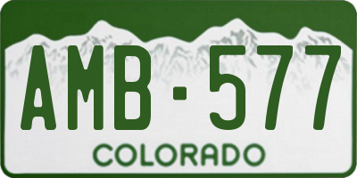 CO license plate AMB577
