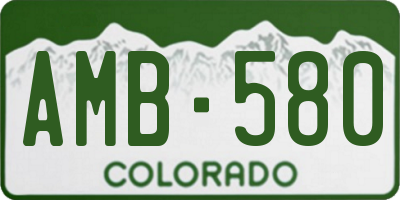CO license plate AMB580