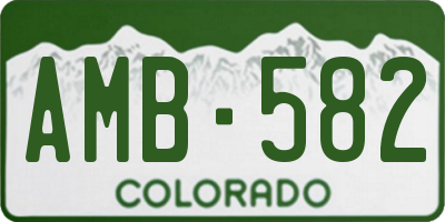 CO license plate AMB582