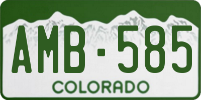 CO license plate AMB585