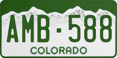 CO license plate AMB588