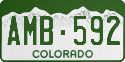 CO license plate AMB592