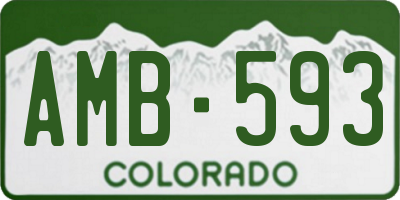 CO license plate AMB593
