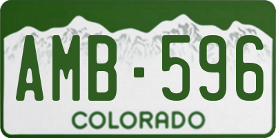 CO license plate AMB596