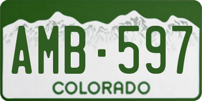 CO license plate AMB597