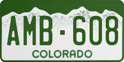 CO license plate AMB608