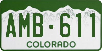 CO license plate AMB611