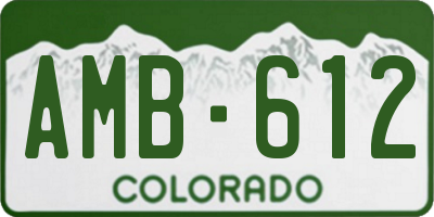 CO license plate AMB612