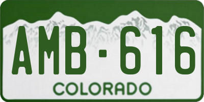 CO license plate AMB616