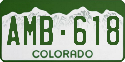 CO license plate AMB618