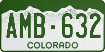 CO license plate AMB632