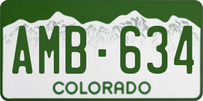 CO license plate AMB634