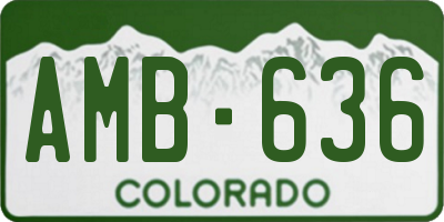 CO license plate AMB636