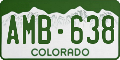 CO license plate AMB638