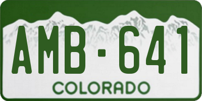 CO license plate AMB641