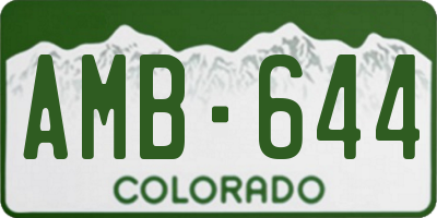 CO license plate AMB644