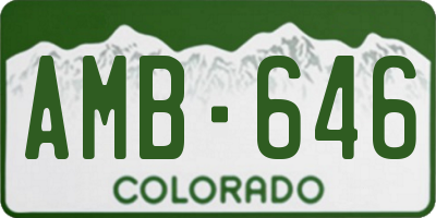 CO license plate AMB646