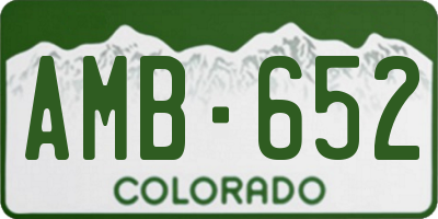 CO license plate AMB652