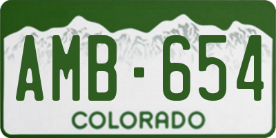 CO license plate AMB654