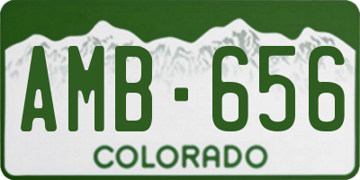 CO license plate AMB656