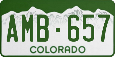 CO license plate AMB657