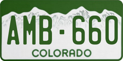 CO license plate AMB660