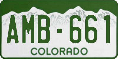 CO license plate AMB661