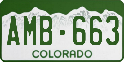 CO license plate AMB663