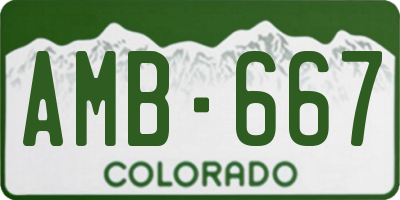 CO license plate AMB667