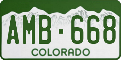 CO license plate AMB668
