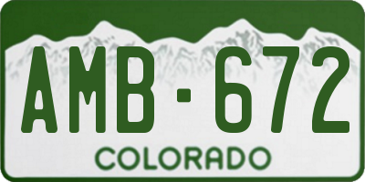 CO license plate AMB672