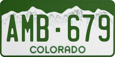 CO license plate AMB679