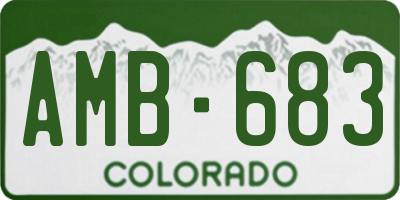 CO license plate AMB683