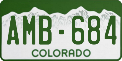 CO license plate AMB684