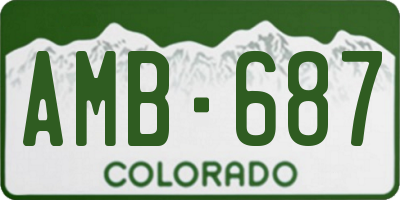 CO license plate AMB687