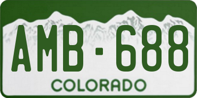 CO license plate AMB688