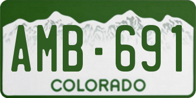 CO license plate AMB691