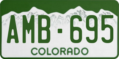 CO license plate AMB695