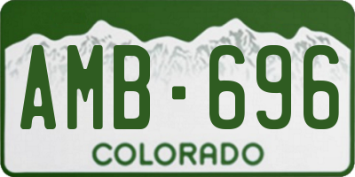 CO license plate AMB696