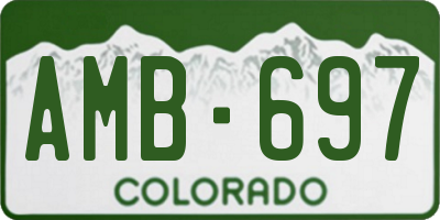 CO license plate AMB697
