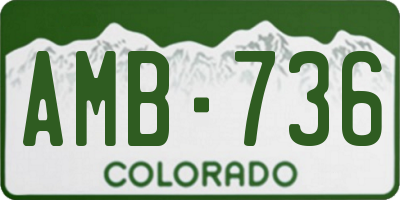 CO license plate AMB736